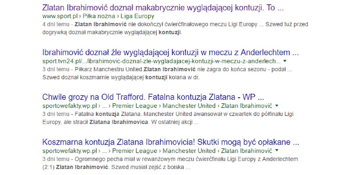 Tytuły w sieci po kontuzji Zlatana