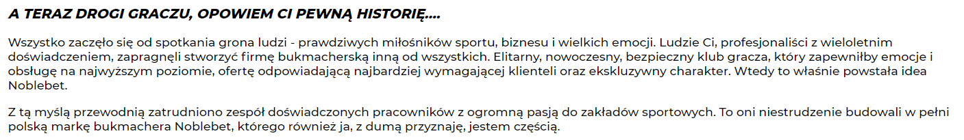 Marka NobleBet i jej historia