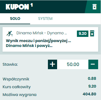 BETFAN KHL DYNAMO MIŃSK SINGIEL 9.20