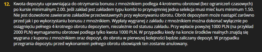 Warunki obrotowe w LVBET