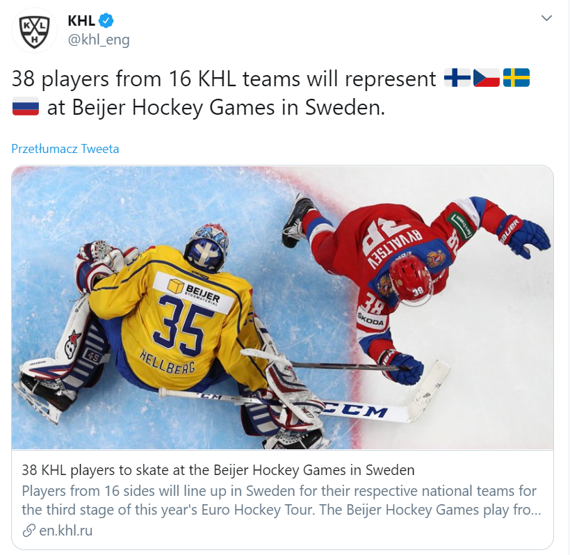 Informacje o hokeistach KHL w reprezentacjach