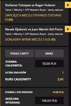 ATP Rzym - wygrana Tsitsipasa i Djokovica