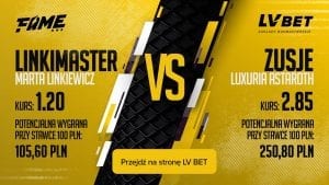 Linkiewicz vs Zusje - kursy w LVBET na FAME MMA 6