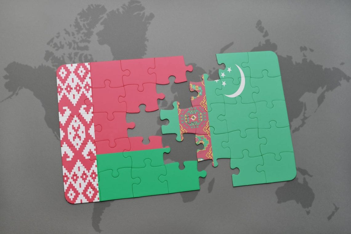 Flaga Białorusi i Turkmenistanu z puzzli