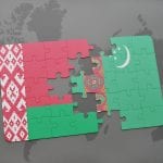 Flaga Białorusi i Turkmenistanu z puzzli
