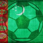 Piłka na tle flagi Turkmenistan