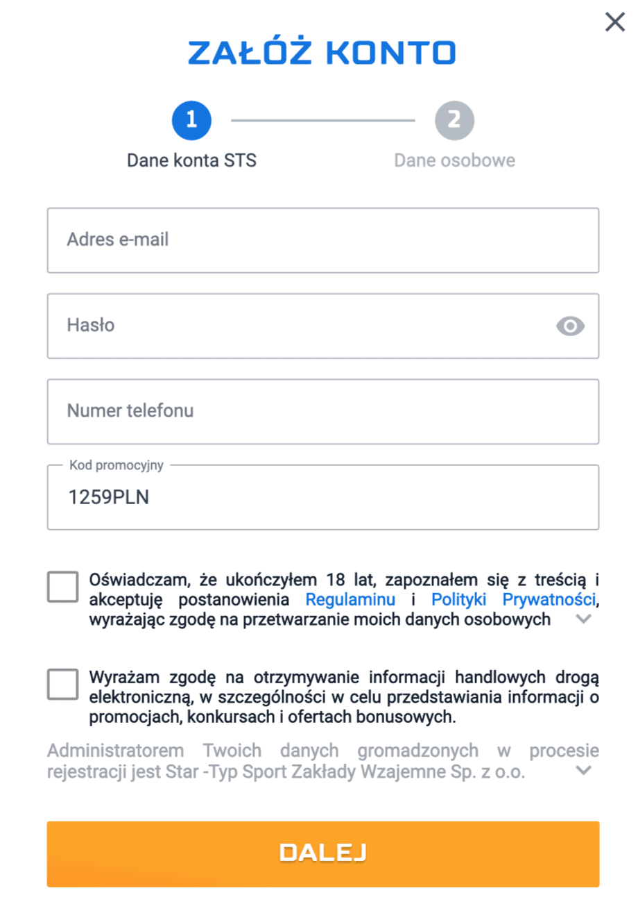 STS kody promocyjne - gdzie wpisać?