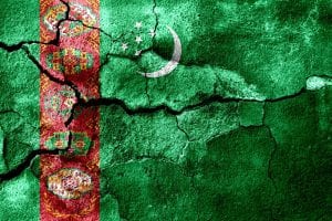 Flaga Turkmenistanu na murze