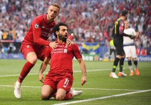 Liverpool Salah cieszynka po golu