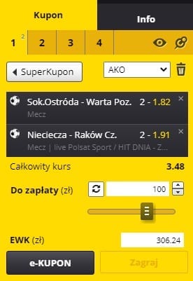 Kupon na Puchar Polski 30.10