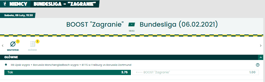 BETFAN zakład specjalny na 06.02. Bundesliga