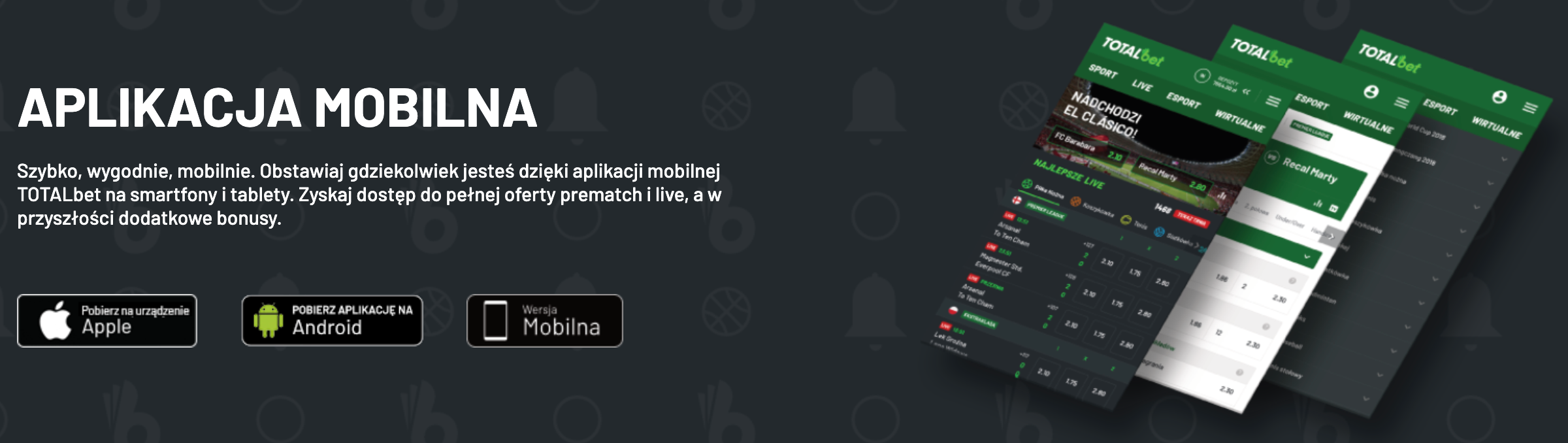 aplikacja totalbet wizualizacja ekranów