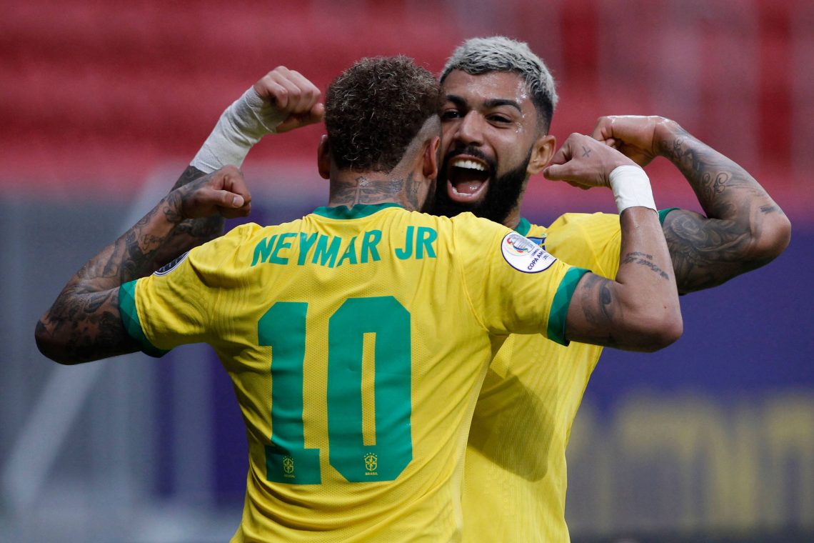 Neymar i Gabriel Barbosa po golu - kupon Copa America 17.06, betfan