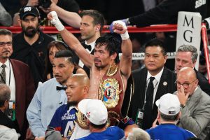 Manny Pacquiao po wygranej walce - kupon boks 21.08.