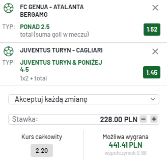 kupon double serie a totalbet