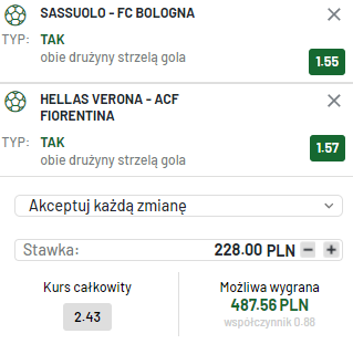 kupon double serie a, bukmacher totalbet