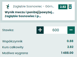 kupon single Zagłębie Sosnowiec - Górnik Polkowice