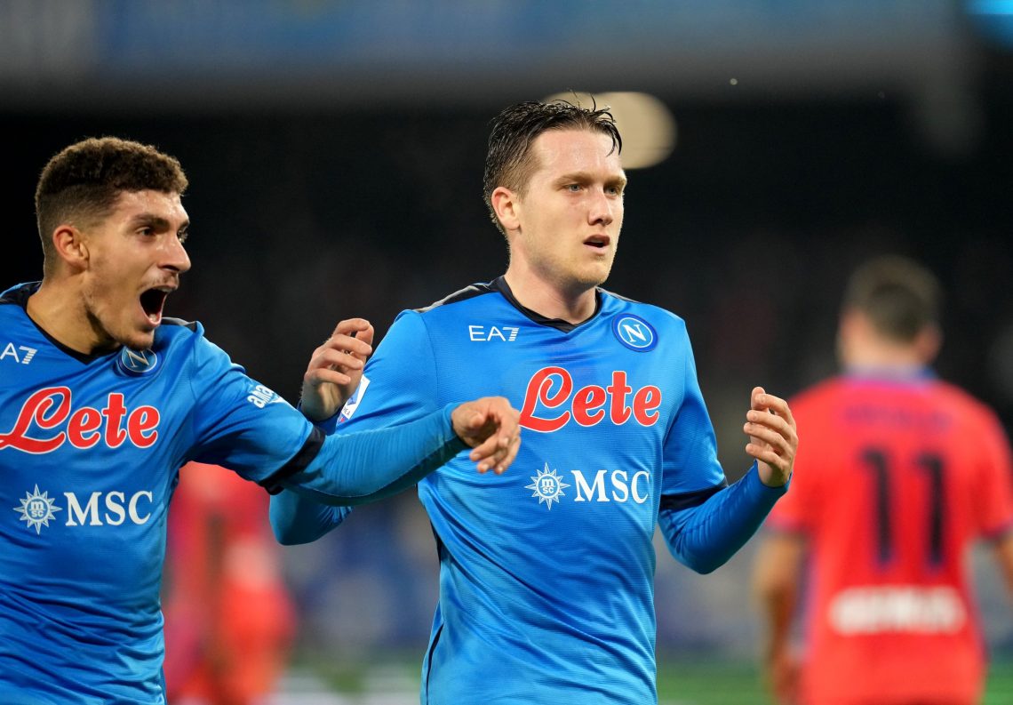 Piotr Zieliński po strzelonym golu - kupon SEO Napoli - Leicester 08.12. Betfan