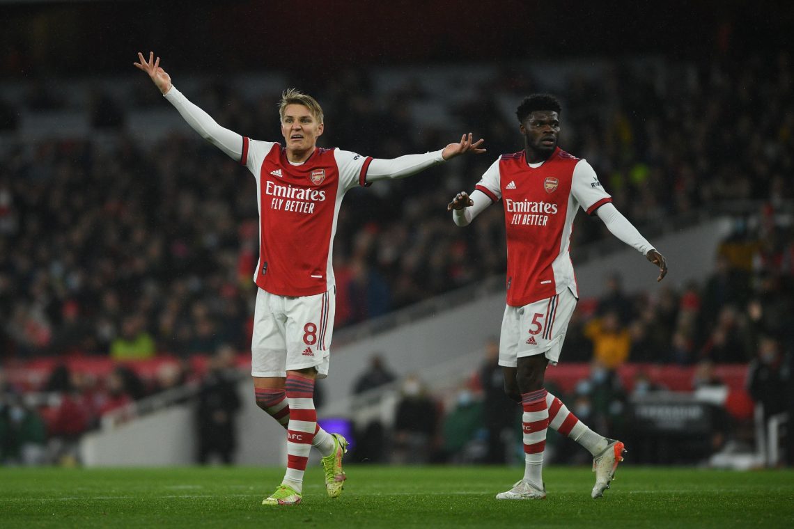 Odegaard i Partey podczas meczu z Southampton - SEO Arsenal - WHU 14.12.