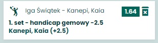 Kupon Betfan SEO Swiatek vs Kanepi 25.01.2022