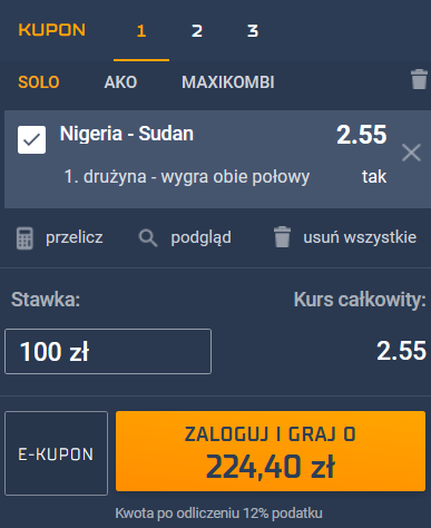 kupon SEO Nigeria - Sudan 14.01. STS