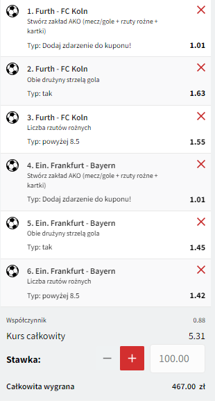 Kupon Fuksiarz Bundesliga 26.02.