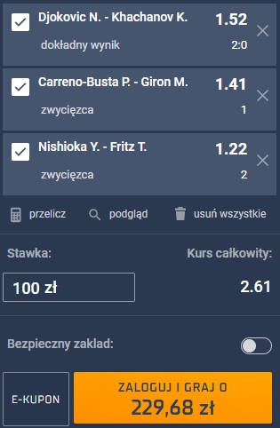 Kupon STS triple tenis 23.02.2022