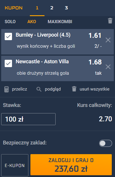 kupon na mecze Premier League 13.02.