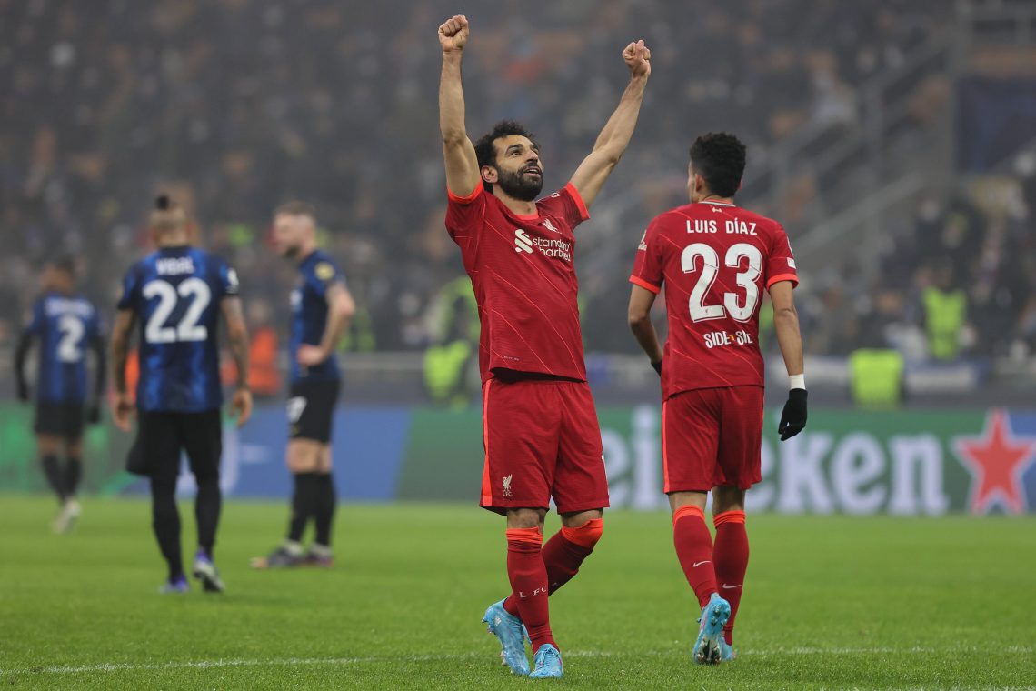 Mo Salah po strzeleniu gola Interowi