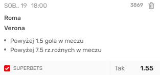 kupon solo as roma - verona superbet