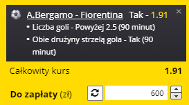 kupon solo atalanta - fiorentina fortuna