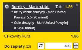 kupon solo burney - mancherster united fortuna