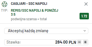 kupon solo cagliari - napoli totalbet