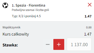 kupon solo spezia - fiorentina fuksiarz