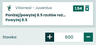 kupon solo villarreal - juventus betfan