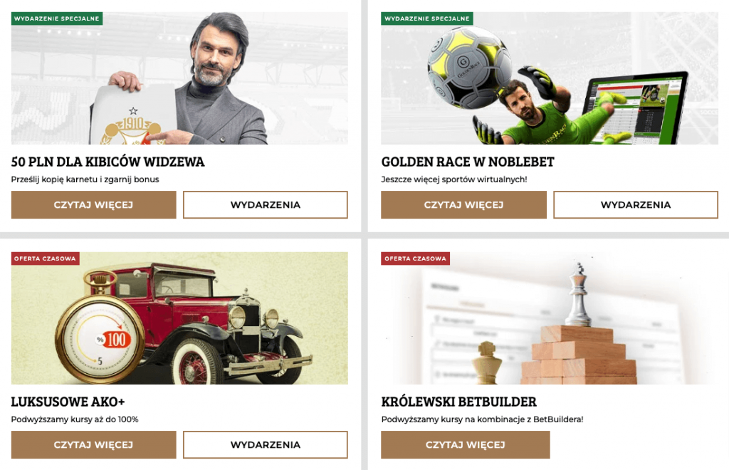 Oferta dostępna z Noblebet kodem promocyjnym.