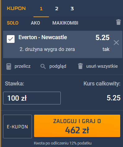kupon SEO Everton - Newcastle 