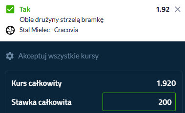 kupon solo stal mielec - cracovia forbet