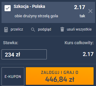 kupon solo szkocja - polska, 24.03.2022 sts