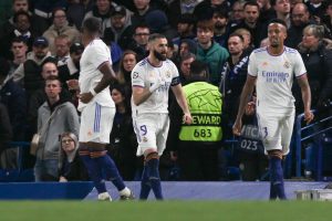 Karim Benzema po strzeleniu hat-tricka w meczu z Chelsea