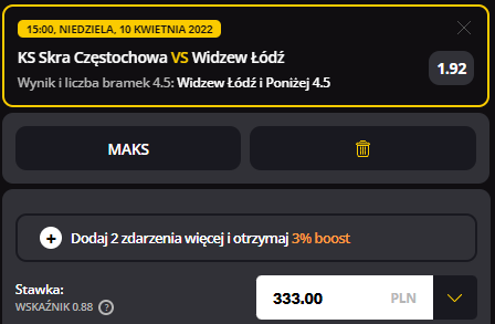 kupon solo skra - widzew łódź lvbet