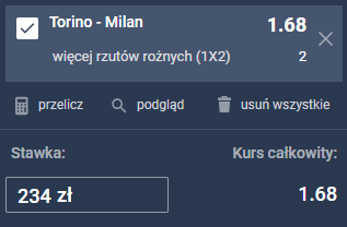 kupon solo torino - ac milan sts