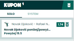 Kupon Betfan SEO Nadal vs Djokovic 31.05.2022