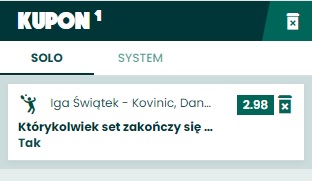 SEO Kupon Betfan Świątek vs Kovinic 28.05.2022