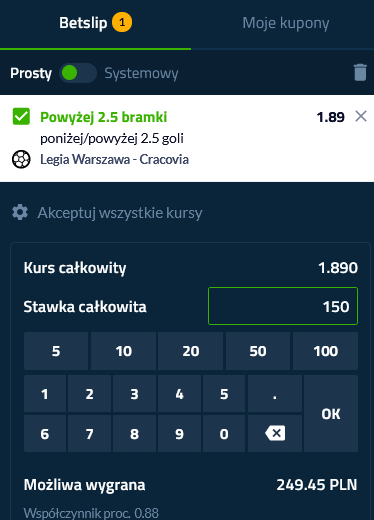 kupon SEO Legia - Cracovia 21.05.