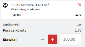 kupon solo GKS Katowice - ŁKS Łódź fuksiarz