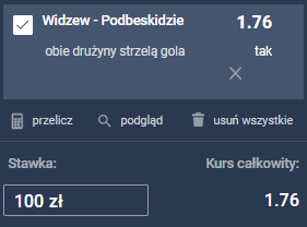 kupon solo Widzew Łódź - Podbeskidzie STS