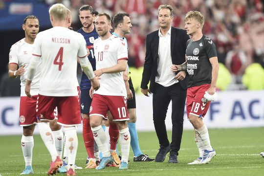 Piłkarze Danii w meczu z Francją