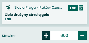 kupon SEO Slavia Praga - Raków Częstochowa betfan