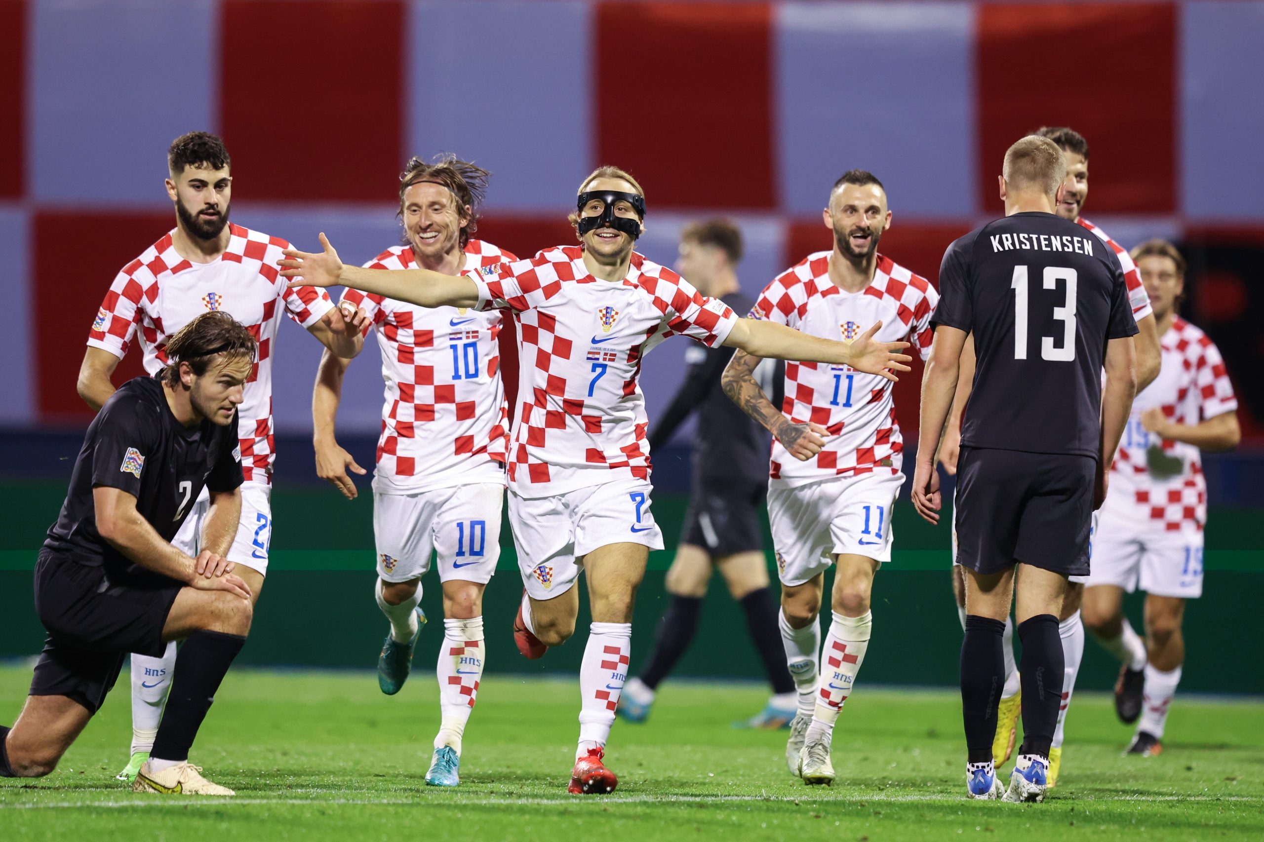 Piłkarze Chorwacji po stzreleniu gola